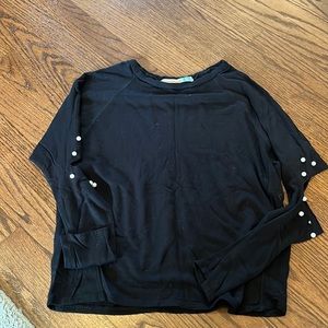 Vintage Havana sweatshirt with elbow pearl detail